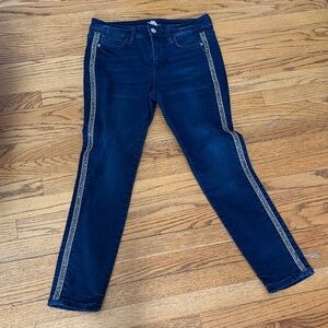 Tommy Bahama Dark Blue Skinny Jeans with sparkle Side Stripe